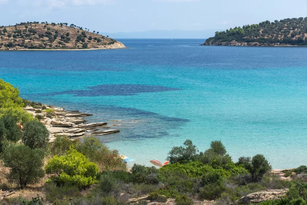 Strand Von Lagonisi Auf Der Halbinsel Sithonia Chalkidiki Zentralmakedonien Griechenland — Stockfoto