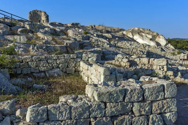 Θέα Ανατολή Του Ηλίου Της Αρχαίας Θρακικής Πόλης Περπερικόν Περιοχή — Φωτογραφία Αρχείου