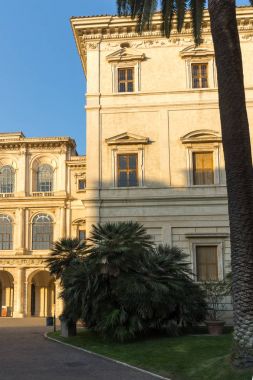 Rome, İtalya - 24 Haziran 2017: Gün batımı görünümü Palazzo Barberini - Ulusal Antik Sanat Galerisi Roma, İtalya