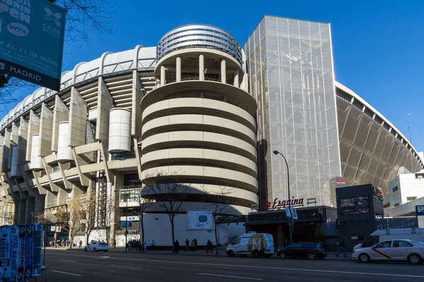 Madrid Španělsko Ledna 2018 Vnější Pohled Santiago Bernabeu Stadium Městě — Stock fotografie