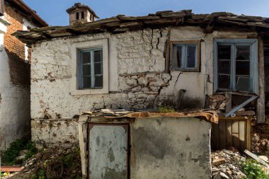 Eski ev ve ahşap yüzyıllarda Köyü Panagia, Thassos Adası, Doğu Makedonya ve Trakya, Yunanistan