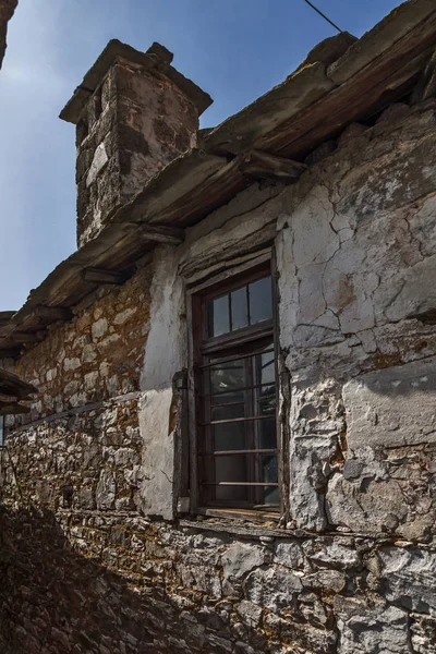 Maison Ancienne Siècles Bois Dans Village Panagia Île Thassos Macédoine — Photo