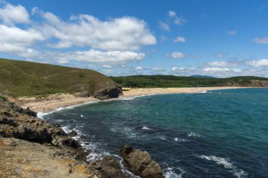 Sinemorets village, Burgaz bölge, Bulgaristan Veleka Nehri'nin ağzında bir plaj