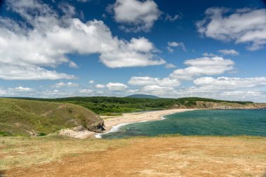Sinemorets village, Burgaz bölge, Bulgaristan Veleka Nehri'nin ağzında bir plaj
