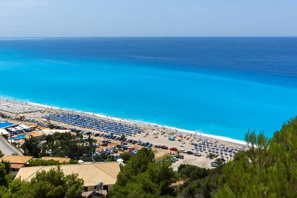 Vista Panoramica Sulla Spiaggia Kathisma Lefkada Isole Ionie Grecia — Foto Stock