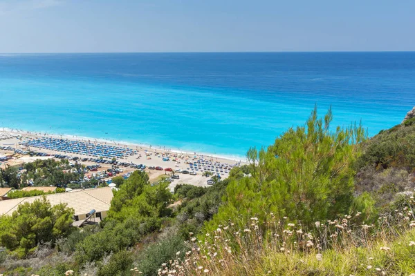 Panoramic View Kathisma Beach Lefkada Ionian Islands Greece — Stock Photo, Image