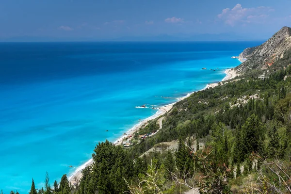 Paesaggio Panoramico Con Acque Blu Lefkada Isole Ionie Grecia — Foto Stock