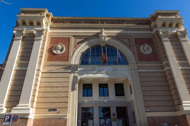 Madrid, İspanya - 21 Ocak 2018: Ulusal Doğa Bilimleri Müzesi Paseo de la Castellana Street City, Madrid, İspanya