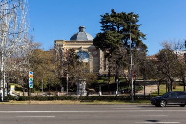 Madrid, İspanya - 21 Ocak 2018: Ulusal Doğa Bilimleri Müzesi Paseo de la Castellana Street City, Madrid, İspanya