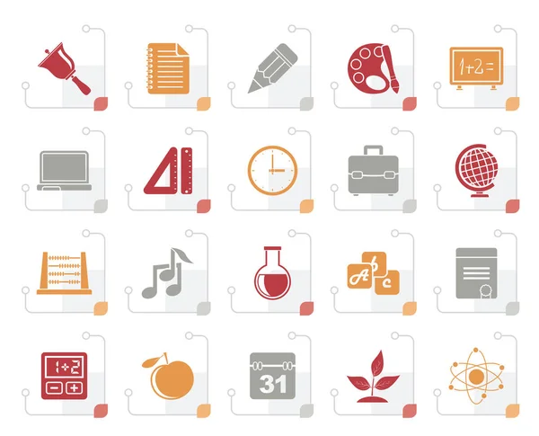 Stylized Education Science Studies Icons Vector Icon Set — Stock Vector