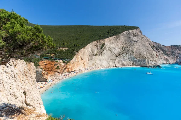 Erstaunliche Meerlandschaft Mit Blauem Wasser Von Porto Katsiki Strand Lefkada — Stockfoto