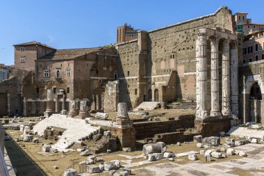 Rome, İtalya - 23 Haziran 2017: Roma, İtalya forumda Augustus görünümünü şaşırtıcı