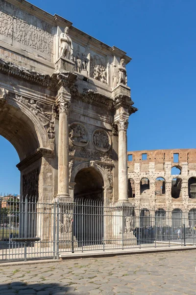 Roma Itália Junho 2017 Vista Incrível Arco Constantino Perto Coliseu — Fotografia de Stock