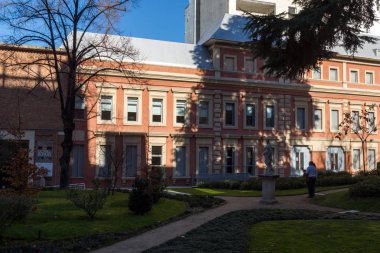 Madrid, İspanya - 21 Ocak 2018: Lazaro Galdiano müze şehir, Madrid, İspanya, cephe