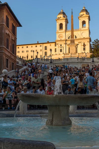 Řím Itálie Června 2017 Úžasný Západ Slunce Pohled Španělských Schodů — Stock fotografie