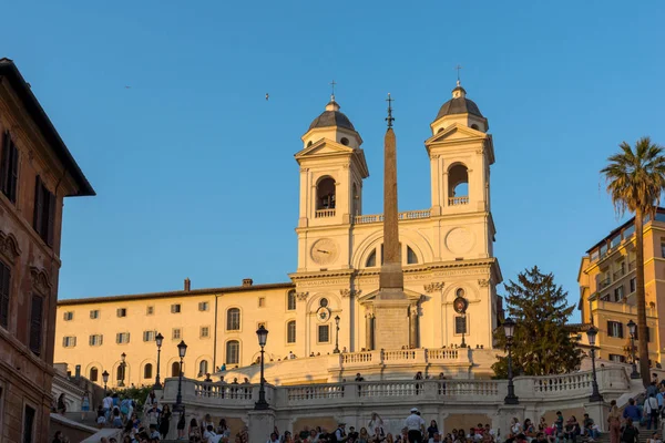 Rome Talya Haziran 2017 Şaşırtıcı Günbatımı Görünümünü Spanyol Merdivenleri Piazza — Stok fotoğraf