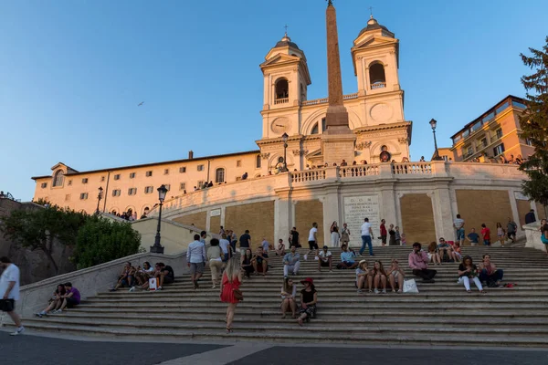 Rome Italy June 2017 Amazing Sunset View Spanish Steps Piazza — Stock Photo, Image