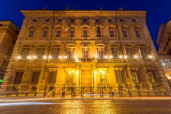 Roma Italia Junio 2017 Increíble Vista Nocturna Del Palacio Giustiniani —  Fotos de Stock