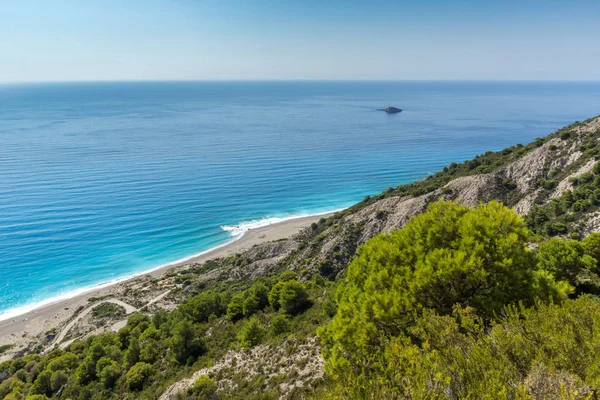 ギアロス ビーチ レフカダ島 イオニア諸島 ギリシャの青い海の海の絵 — ストック写真