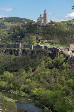 Veliko Tarnovo, Bulgaristan - 9 Nisan 2017: Panoramamic görünüm, şehir, Veliko Tarnovo, Bulgaristan