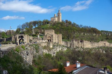 Veliko Tarnovo, Bulgaristan - 9 Nisan 2017: Panoramamic görünüm, şehir, Veliko Tarnovo, Bulgaristan