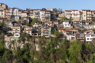 Veliko Tarnovo, Bulgaristan - 9 Nisan 2017: Panoramamic görünüm, şehir, Veliko Tarnovo, Bulgaristan