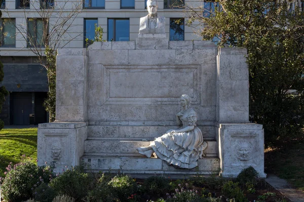 Madrid Spagna Gennaio 2018 Monumento Juan Valera Paseo Castellana Madrid — Foto Stock