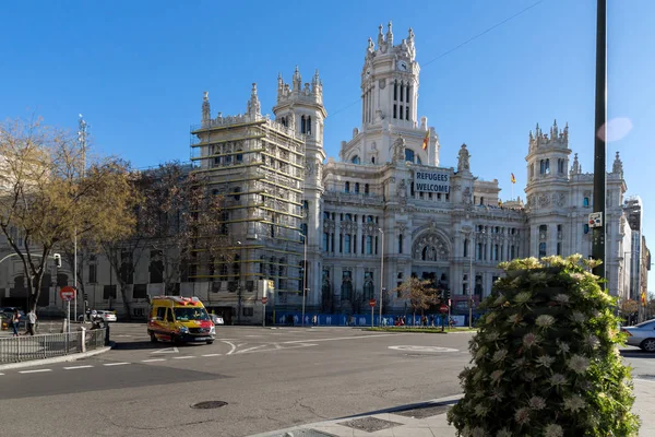 Мадрид Испания Января 2018 Года Дворец Цибелеса Площади Сибелеса Мадриде — стоковое фото