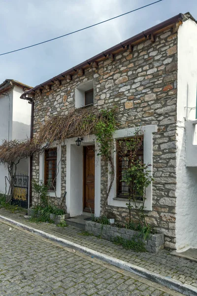 Ancienne Maison Pierre Dans Village Theologos Île Thassos Macédoine Orientale — Photo