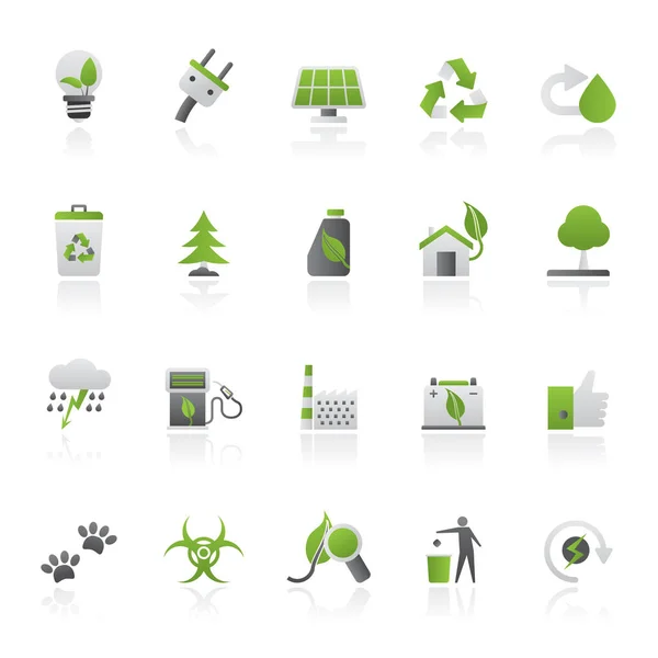 Ecology Environment Nature Icons Vector Icon Set — Stock Vector