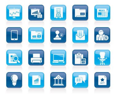 İş ve ofis donanımları simgeler - 2 vektör Icon set