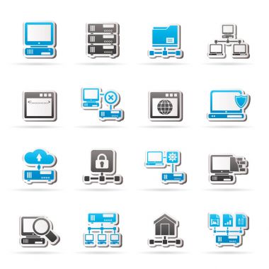 Sunucu ve ağ Icons - vektör Icon set