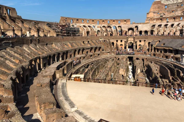 ROME, ITALY - JUNE 24, 2017:  Ancient arena of gladiator Colosseum in city of Rome, Italy