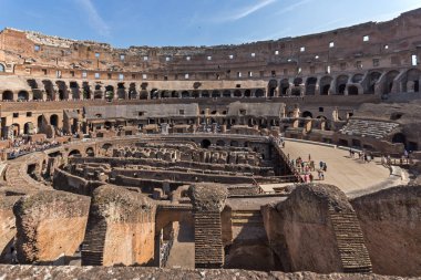 Rome, İtalya - 24 Haziran 2017: Eski arena gladyatör Colosseum City Roma, İtalya