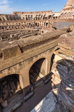 Rome, İtalya - 24 Haziran 2017: Eski arena gladyatör Colosseum City Roma, İtalya