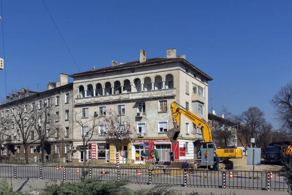 Dimitrovgrad Bulgária Março 2014 Rua Edifício Típicos Cidade Dimitrovgrad Região — Fotografia de Stock