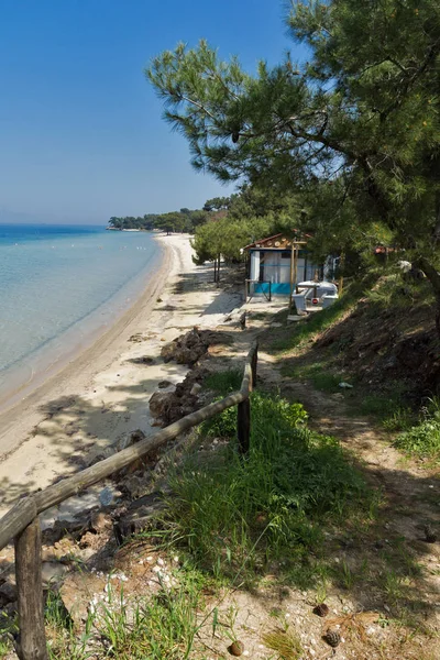 Stranden Med Blå Vatten Thassos Island Östra Makedonien Och Thrakien — Stockfoto