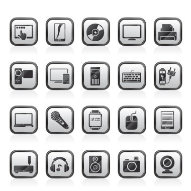 ev elektroniği ve kişisel multimedya cihazları simgeler - vektör Icon set