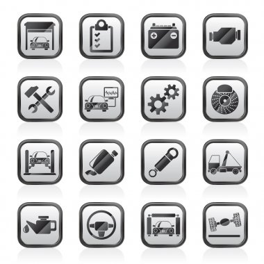 Araba Servisi bakım simgeleri - vektör Icon set