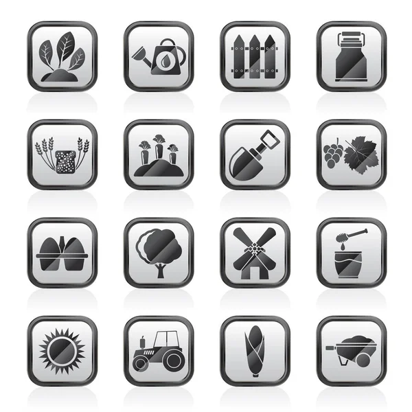 Agriculture Farming Icons Vector Icon Set — ストックベクタ