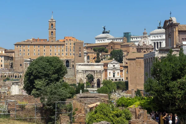 Roma Itália Junho 2017 Vista Panorâmica Fórum Romano Cidade Roma — Fotografia de Stock