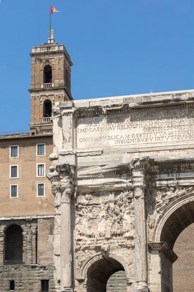 Roma Italia Giugno 2017 Settimio Severo Arco Foro Romano Roma — Foto Stock