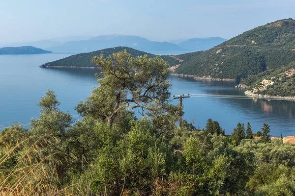 Niesamowity Krajobraz Wybrzeża Lefkada Wyspy Jońskie Grecja — Zdjęcie stockowe