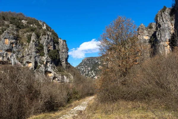 Atemberaubende Landschaft Von Vikos Schlucht Und Pindus Gebirge Zagori Epirus — Stockfoto