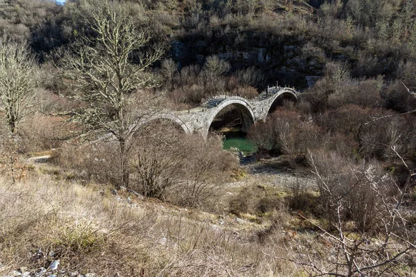 Amazing Landscape Plakidas Bridge Pindus Mountains Zagori Epirus Greece — Stock Photo, Image