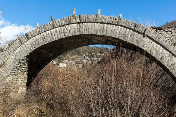 Verbazingwekkende Landschap Van Plakidas Bridge Pindosgebergte Zagori Epirus Griekenland — Stockfoto