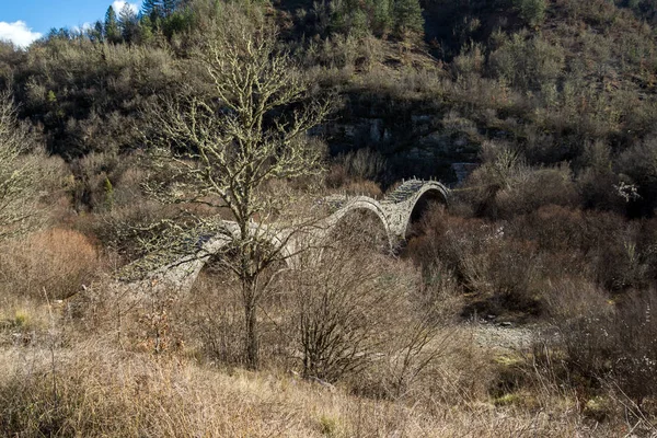 Amazing Landscape Plakidas Bridge Pindus Mountains Zagori Epirus Greece — Stock Photo, Image