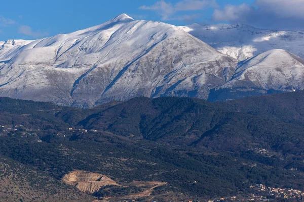 Increíble Paisaje Panorámico Del Lago Pamvotida Montaña Pindus Ciudad Ioannina — Foto de Stock