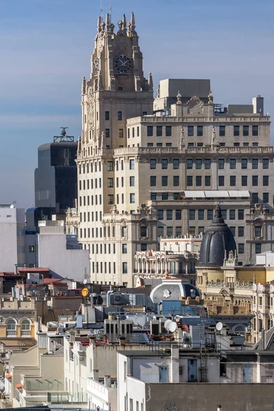 Madrid Španělsko Ledna 2018 Panoramatický Výhled Město Madridu Circulo Bellas — Stock fotografie