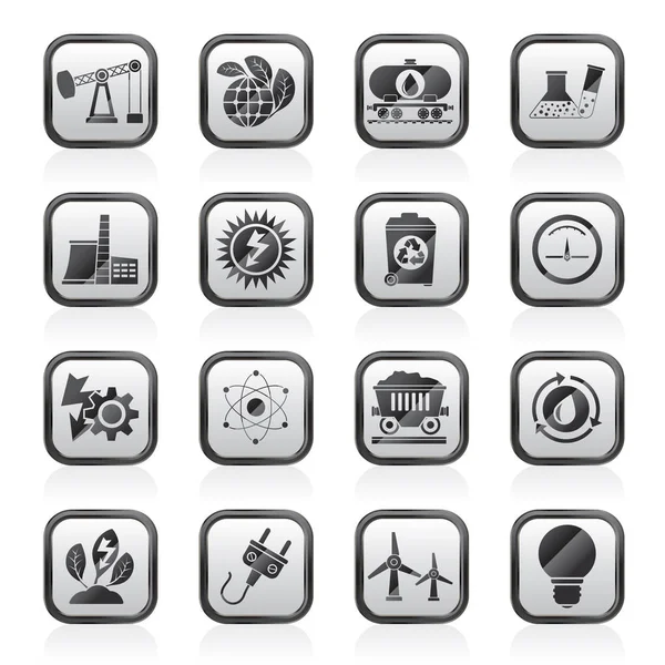 Power Energy Production Icons Vector Icon Set — Stock Vector